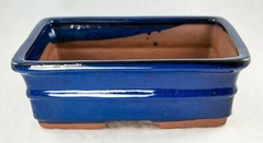 Rectangular Bonsai, Cactus & Succulent Pot 10″x 8″x 3.25″ + Mesh – Dark Blue