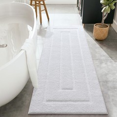 White Bathroom Runner Rug Non Slip Soft Absorbent Washable 24×60 Inch Mat