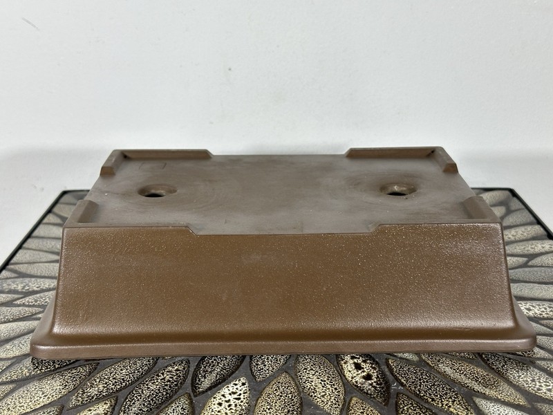 Preowned Japanese Tokoname Rectangular Unglazed Bonsai Pot Kaiyou - 11.25” By 8” gallery