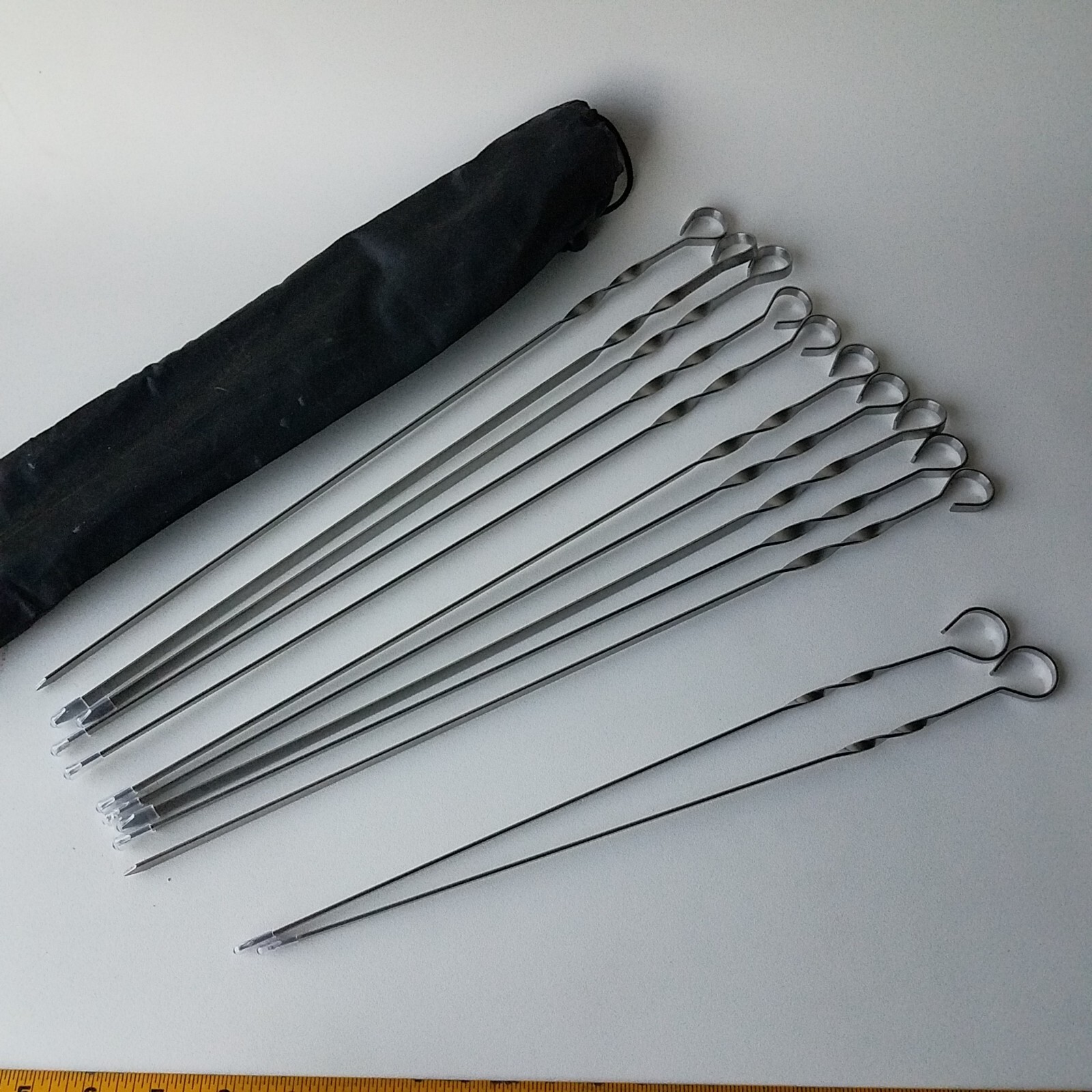 Barbecue Skewer Set Stainless Steel 12pcs 10-17 in 2-14 in gallery