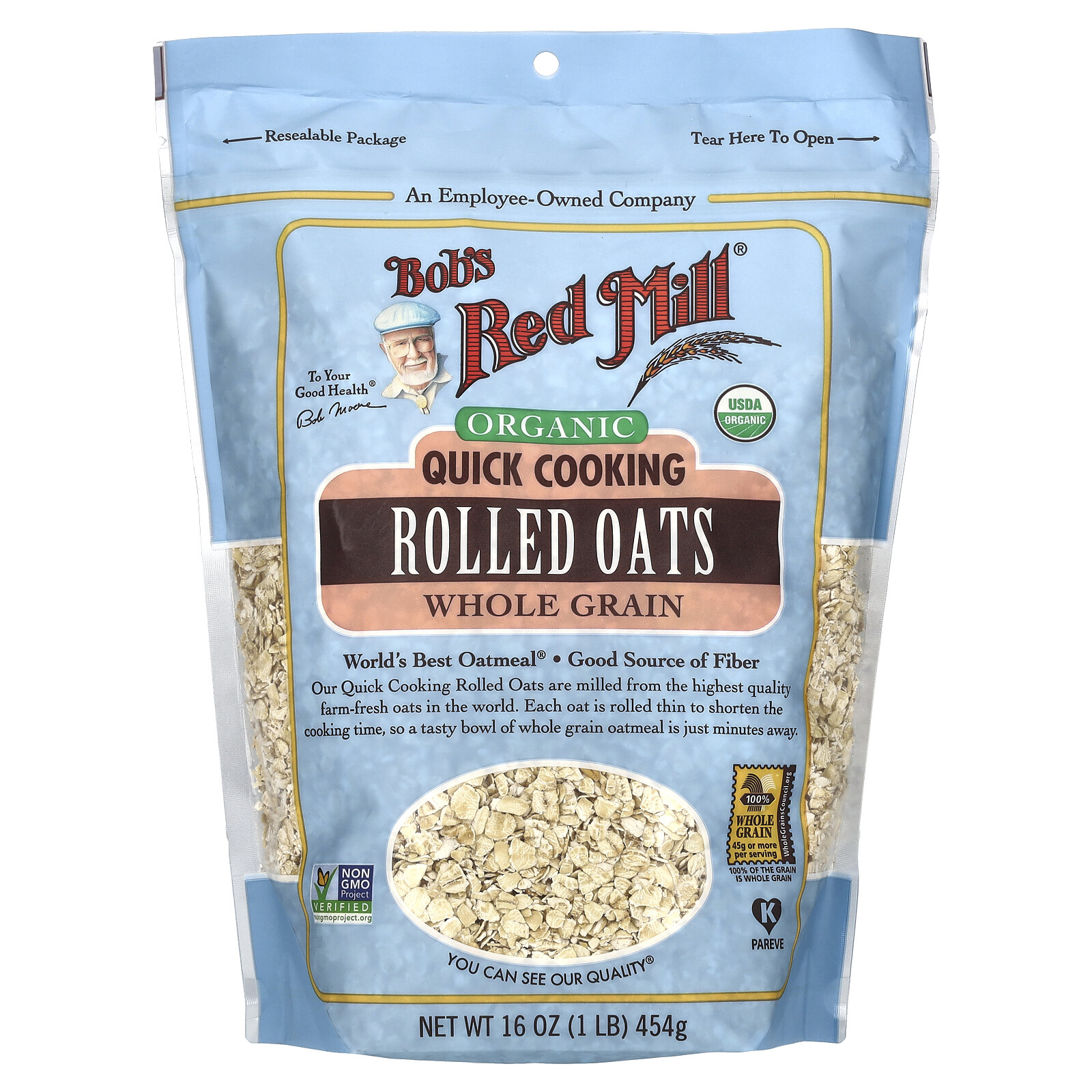 Organic Quick Cooking Rolled Oats, Whole Grain, 16 oz (454 g) gallery