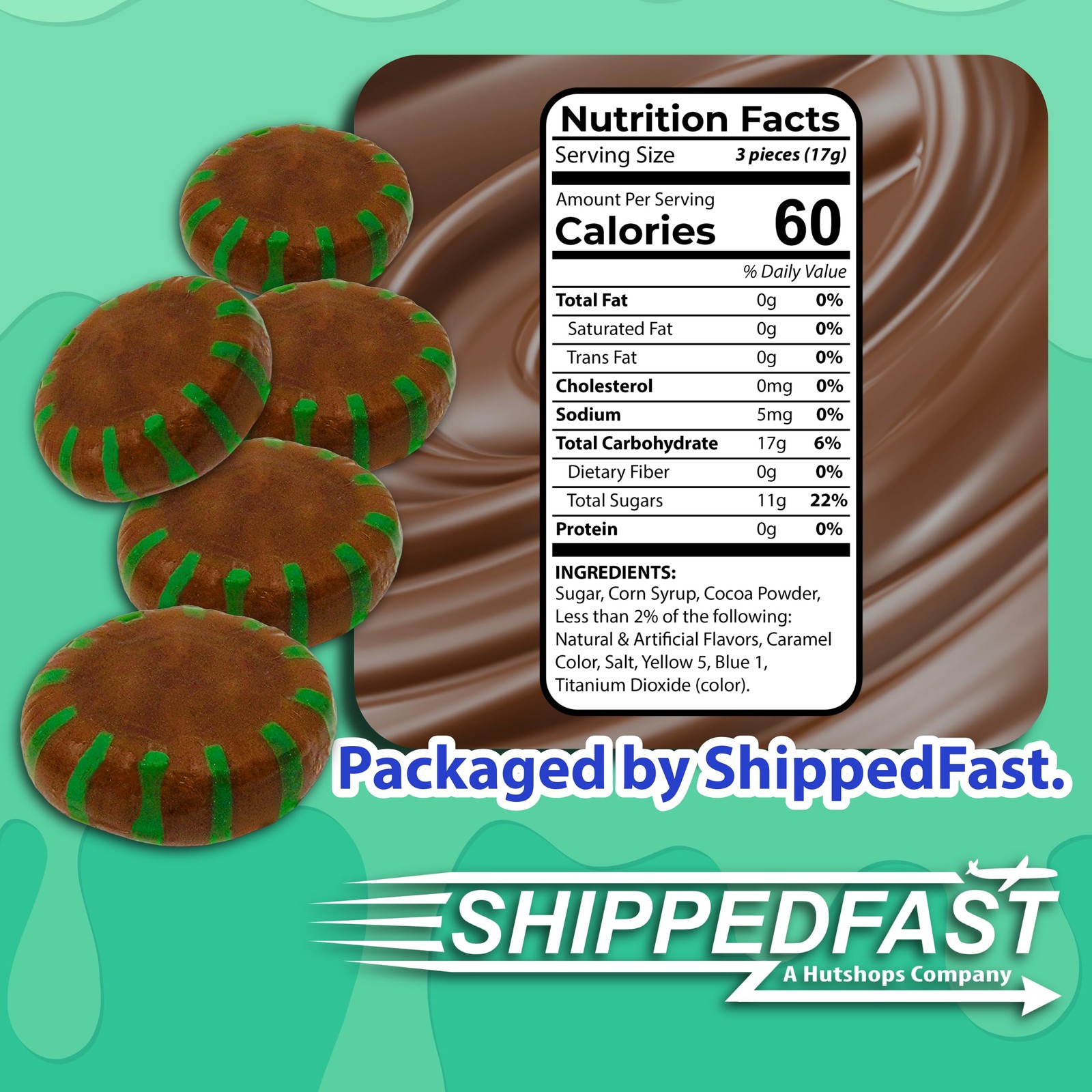 ShippedFast Chocolate Starlight Mint Candy, Hard Candies, 32oz (2 32 Ounce gallery