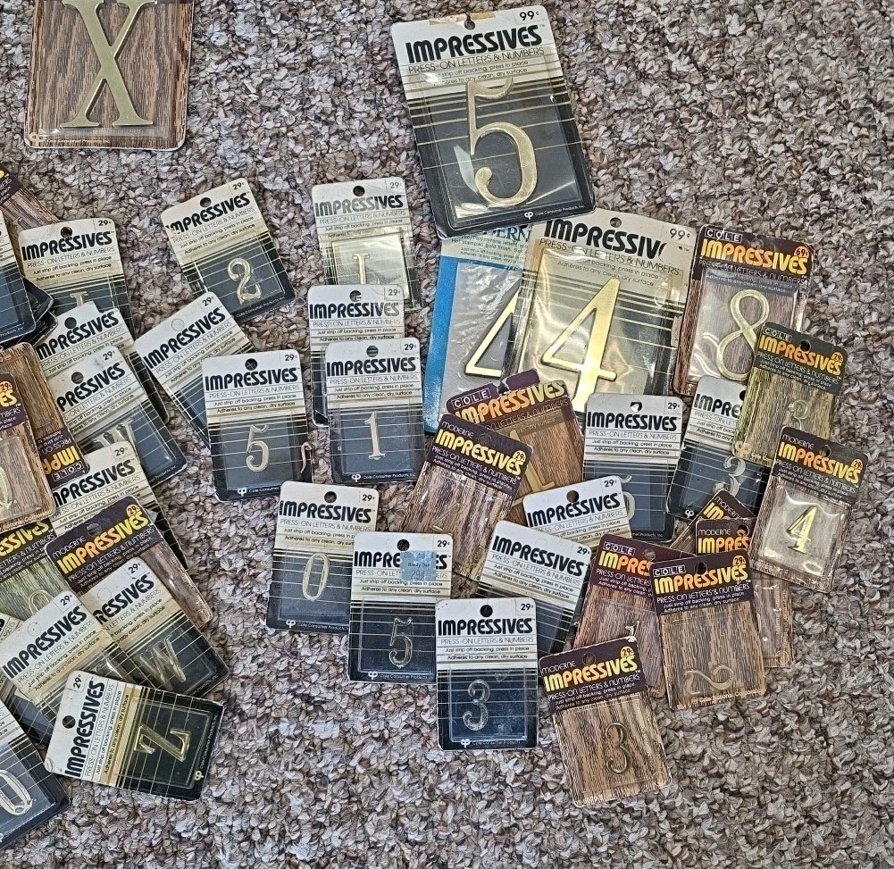 Moderne Impressives Press-On Letters & Numbers 75+ Lot Varies Sizes gallery