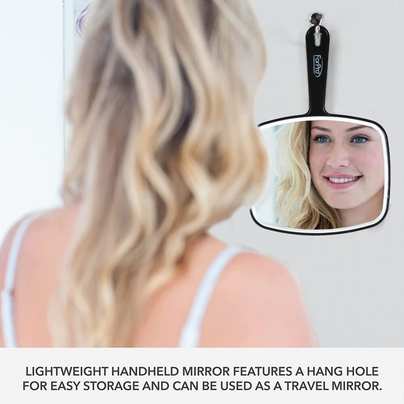 Hand Held Mirror Extra Large For Barber Lady Makeup Beauty Cosmetic With Handle gallery