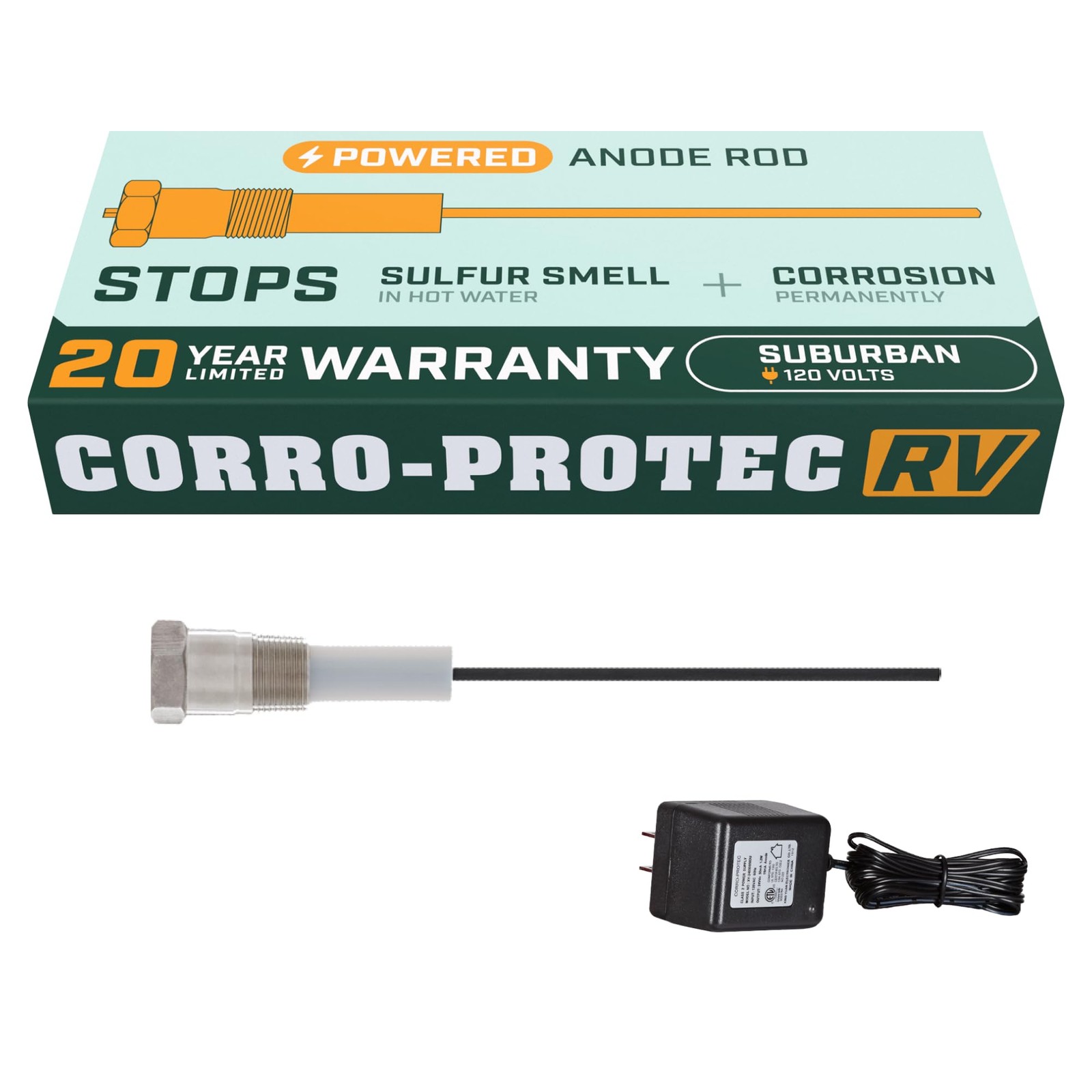 Corro-Protec RV Anode Rod for Hot Water Suburban 120V (plugged in outlet) gallery