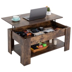 FDW Lift Coffee Table with Hidden Compartment and Storage Shelf Wooden Lift Tabl