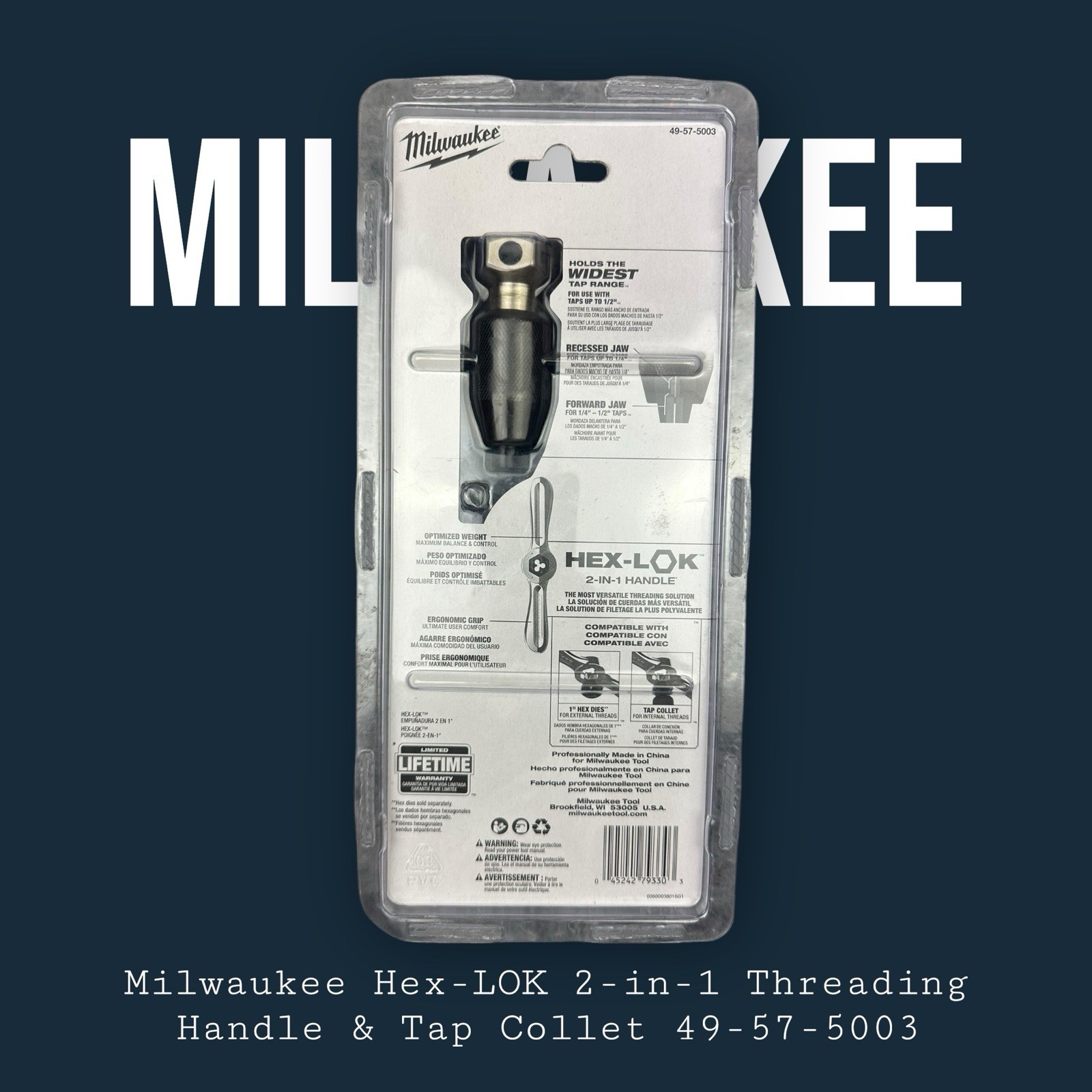 Milwaukee Hex-LOK 2-in-1 Threading Handle & Tap Collet 49-57-5003 gallery