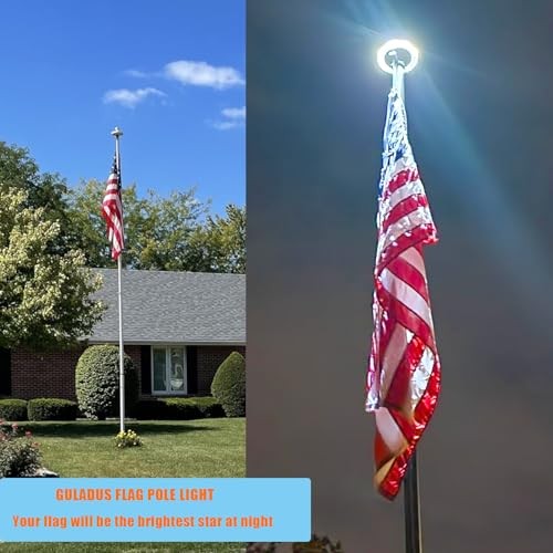 Solar Flag Pole Light, 60 LEDs Flag Pole Light Solar Powered, 1800 Lumen, White gallery