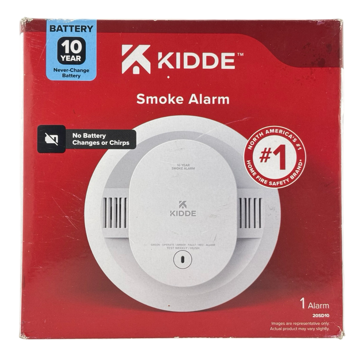 Kidde Smoke Detector Voice Alerts 10-Year Battery LED Status Lights 20SD10 NEW gallery
