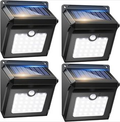 Solar Outdoor Lights Wireless Security Motion Sensor Lights 4Packs Backyard Step
