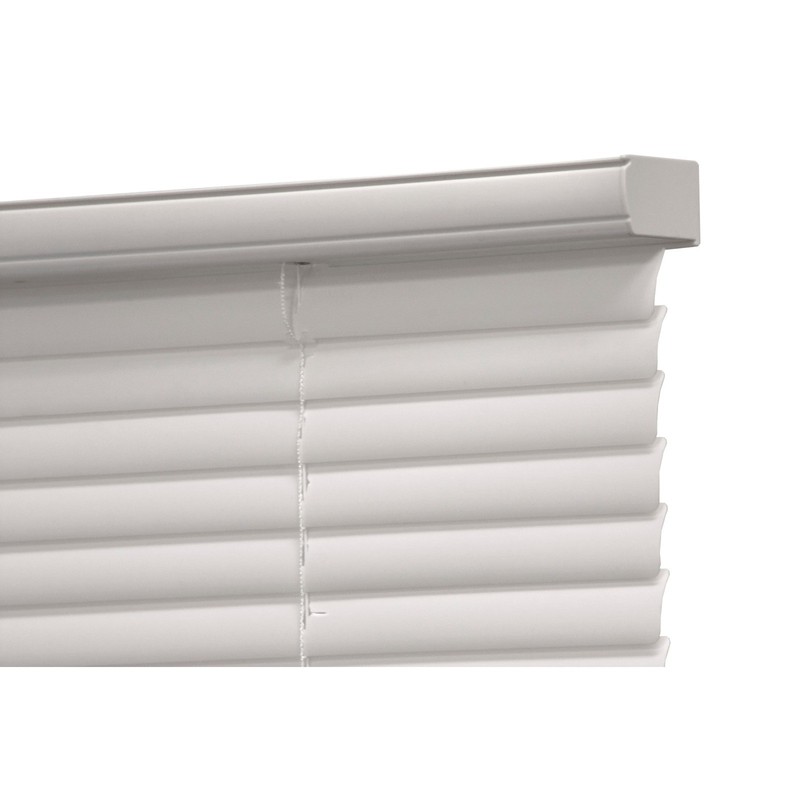 1" Cordless Vinyl Light Filtering Mini Blinds, White, 34" W x 64" L gallery