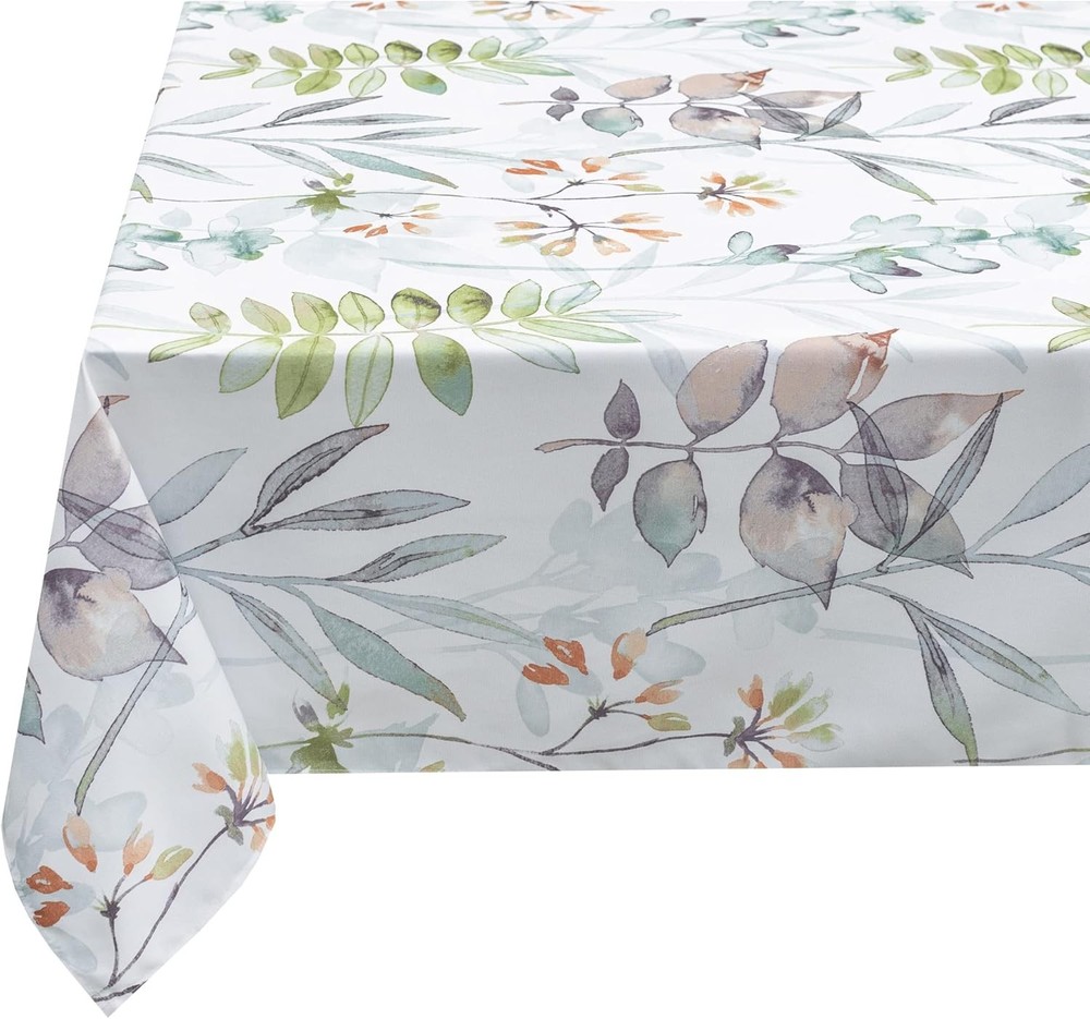 Spillproof Spring/Summer Durable Heavyweight Fabric Indoor Outdoor Tablecloth,