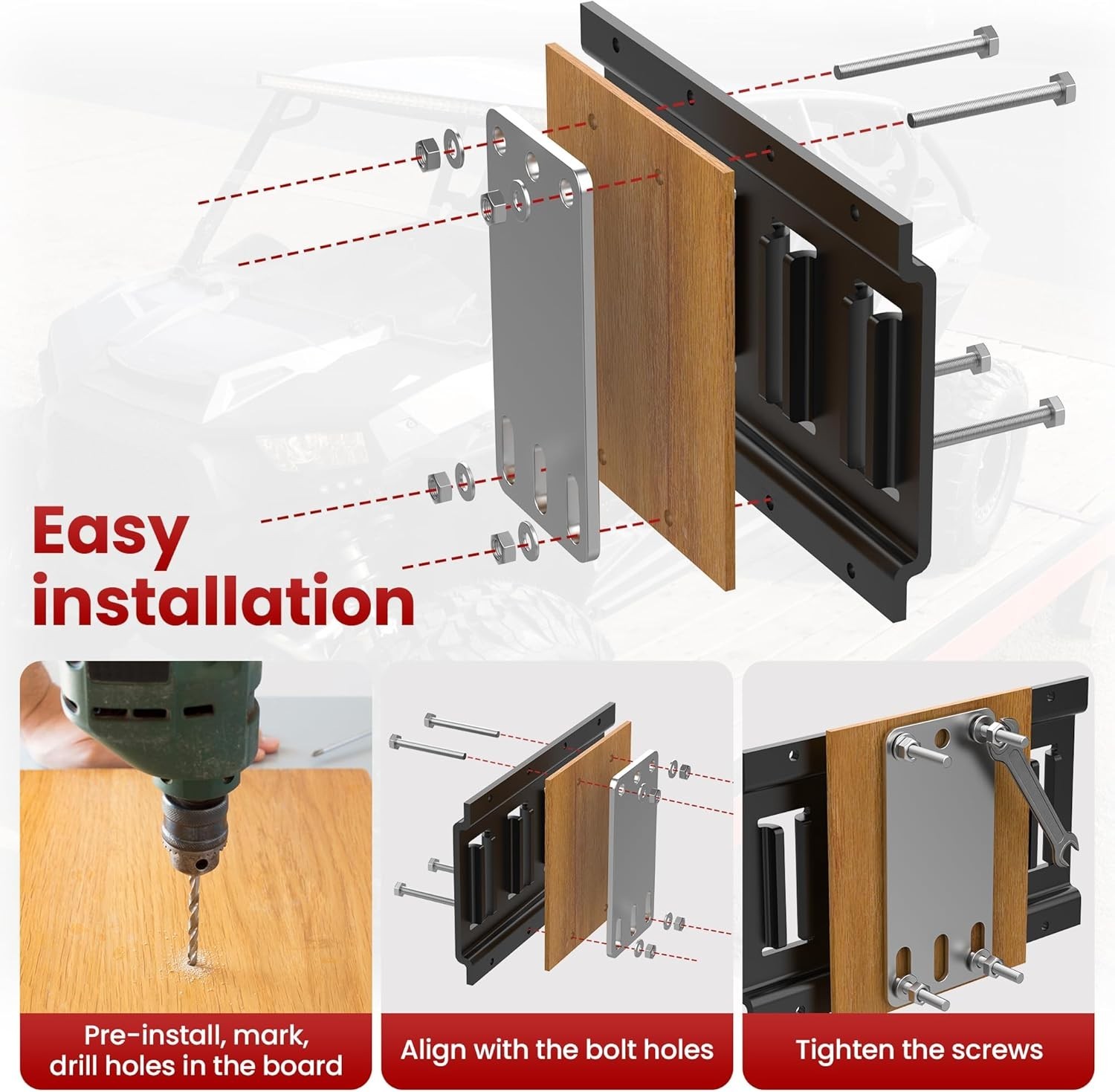 6 Pcs E Track Plate | E-Track Backing Installation Kit | Heavy Duty... gallery