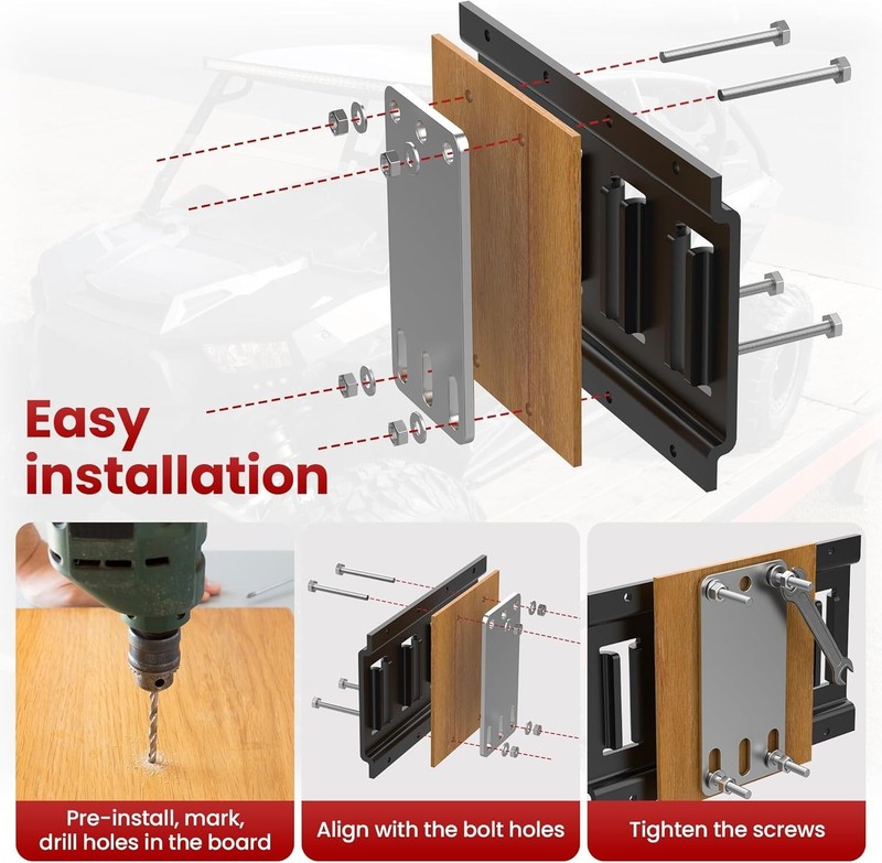 6 Pcs E Track Plate | E-Track Backing Installation Kit | Heavy Duty... gallery
