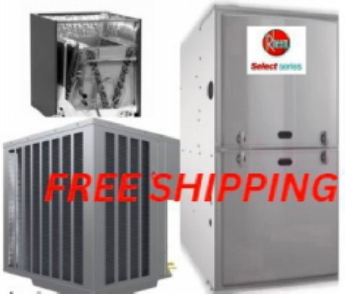 4 Ton R-454B SEER2 Rheem Select Gas System Condenser & Coil & 80% Gas Furnace gallery