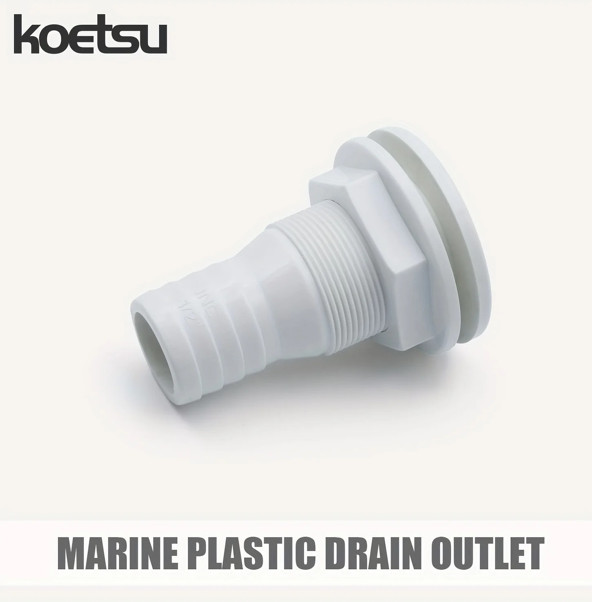 1” Thru Hull Fitting Marine Boat, Polypropylene, Plastic Drain Overflow Conne... gallery