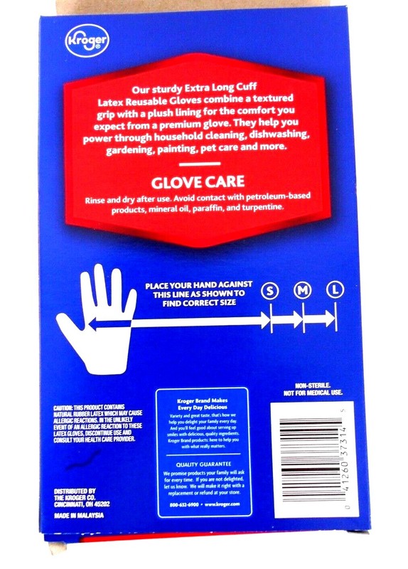 3 PAIRS MEDIUM Comfort REUSABLE Gloves EXTRA LONG CUFF Superior Protection, RED gallery