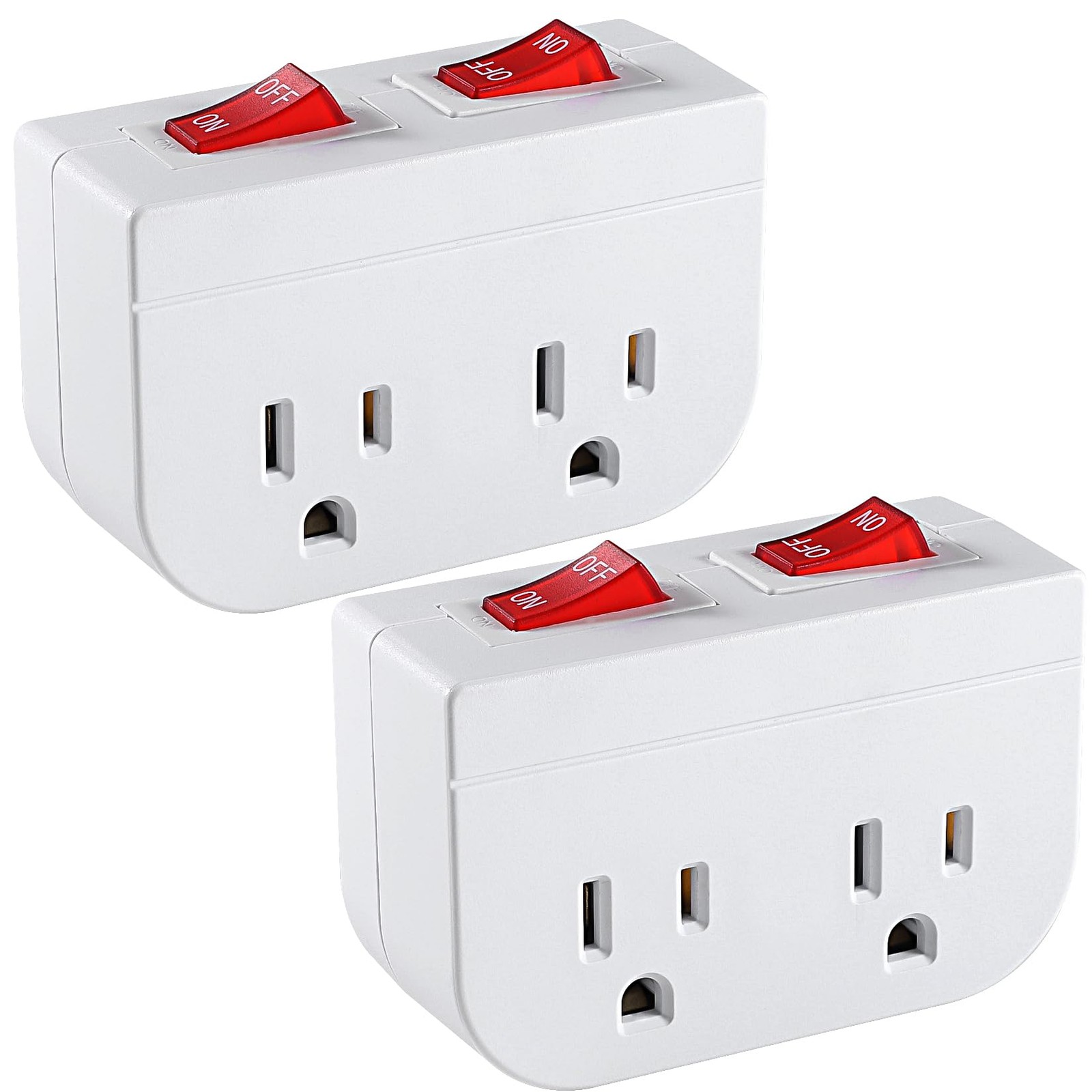 Grounded Outlet with Double ON Off Switch,VSEER 2 Port Electrical Outlet Plug... gallery