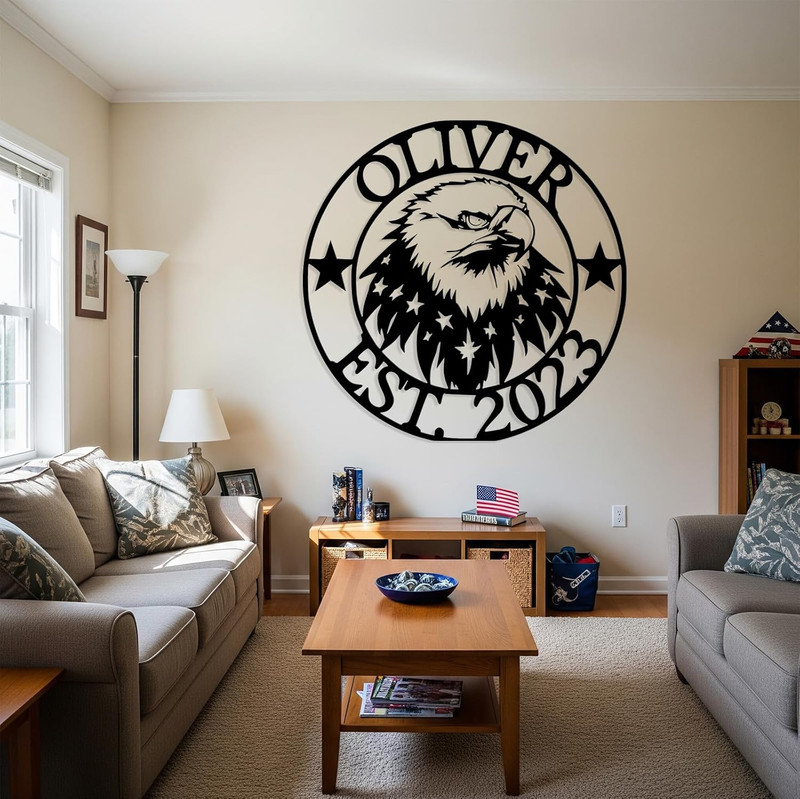 Personalized Eagle Monogram Sign EST 2026, Custom Metal Wall Decor gallery