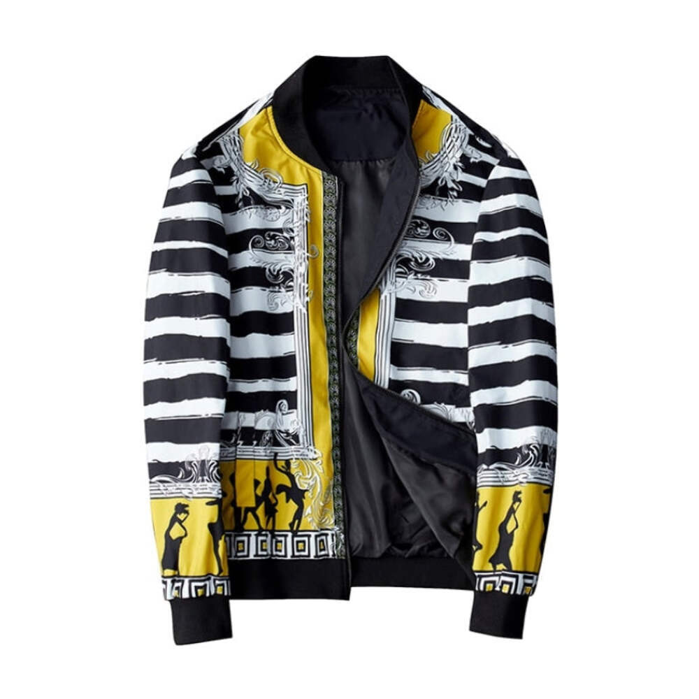 Mens Jacket Luxury Design Jackets Fashion Zebra Pattern Print Men Autumn Winter gallery