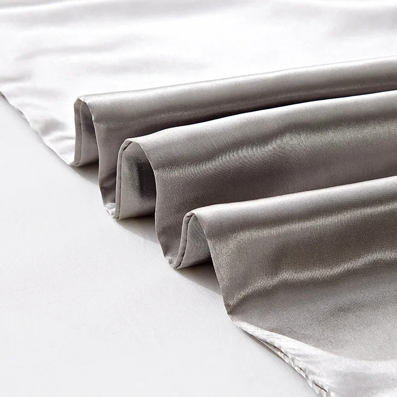 2PCS Satin Envelope Closure Pillowcases Plain Colour Soft Pillow Sham Queen King gallery