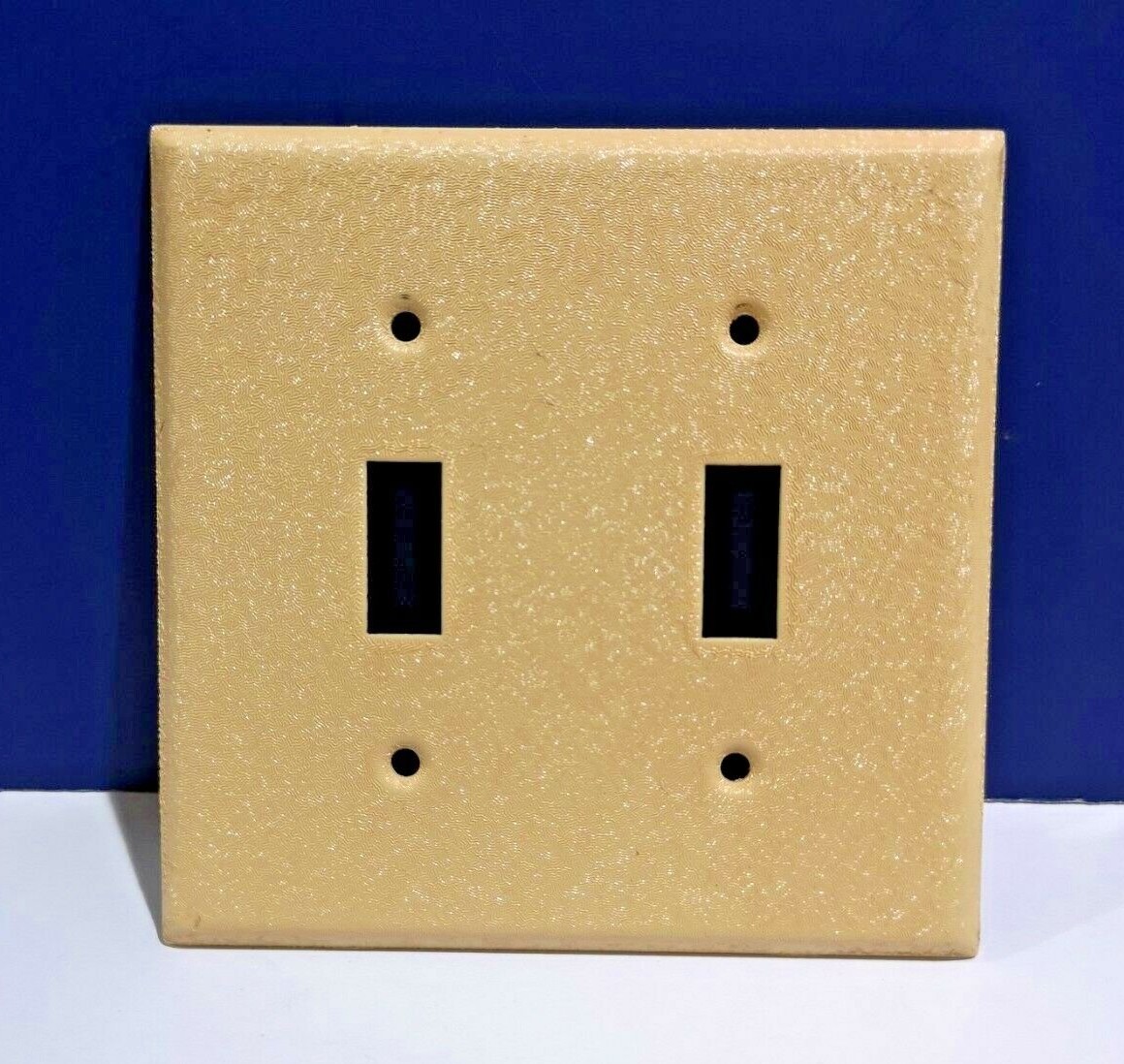 2-Gang IVORY CRACKLE Double Toggle Light Switch Wall Plate Cover NEW 10-2-IC gallery