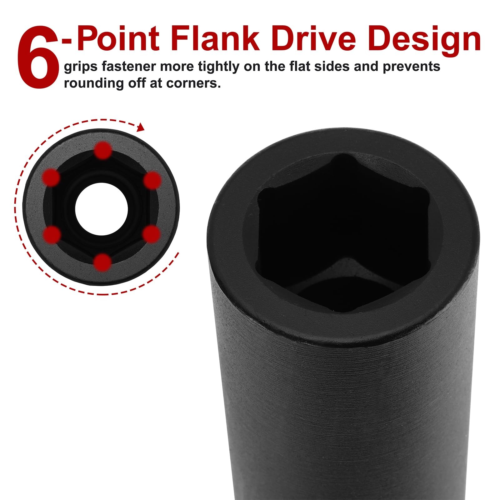 33mm Extra Deep Impact Socket, 1" Drive, 6-Point, 8-Inch Long, Metric CR-MO gallery