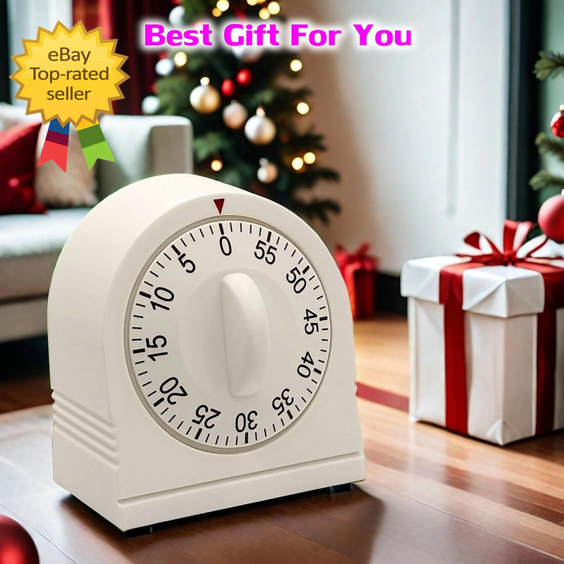60 Minute Wind up Timer Visual Mechanical Timer with Loud Alarm Manual Countdow gallery