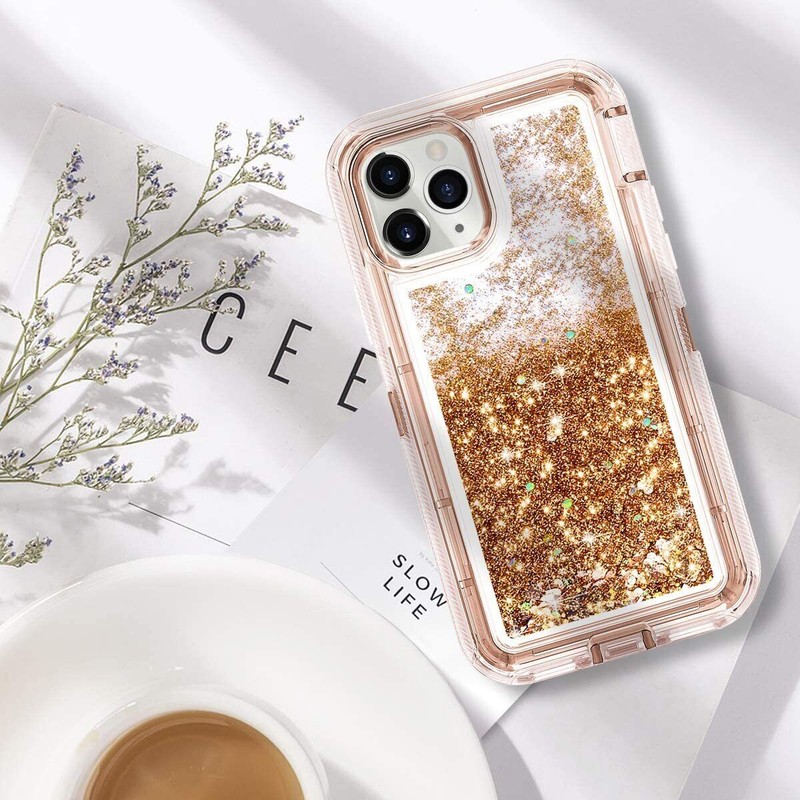 For Apple iPhone 15 14 13 12 11 Case Quicksand Liquid Glitter Bling Phone Cover gallery
