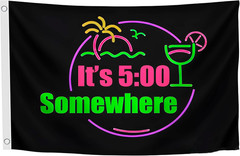 3X5 Ft It’S 5 O’Clock Somewhere Polyester Flag with 2 Grommets – Pub Advertising