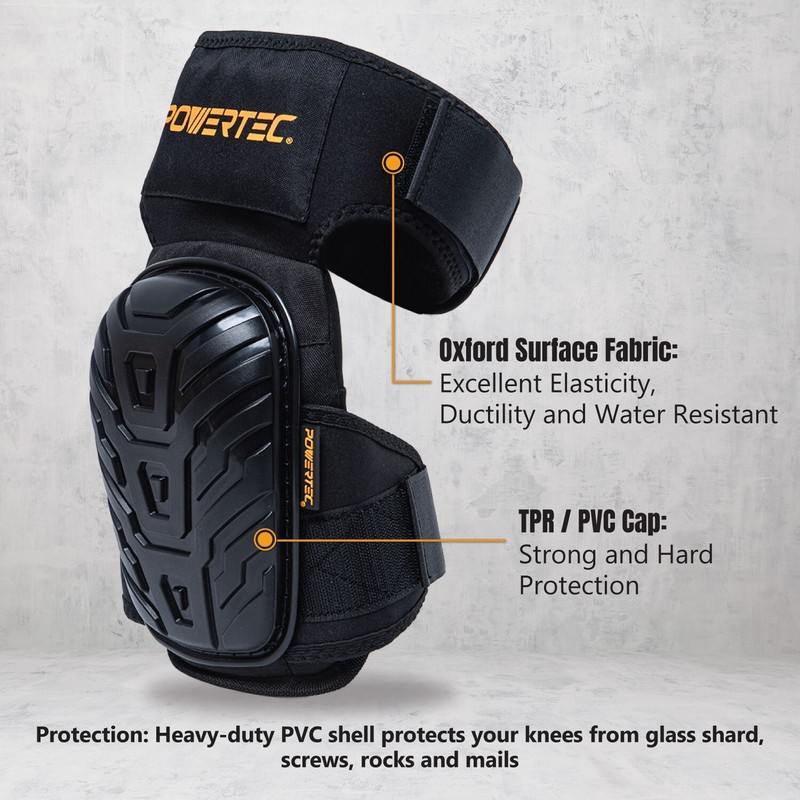 POWERTEC 71879 Knee Pads For Work, Construction, Flooring, Gardening, 1 PAIR gallery