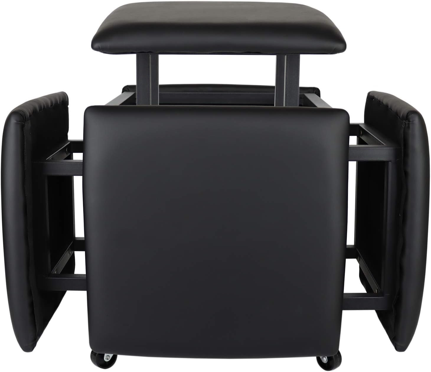 5 in 1 Nesting Ottoman Cube Chair, Stackable Stools, Leather Square Ottoman Benc gallery