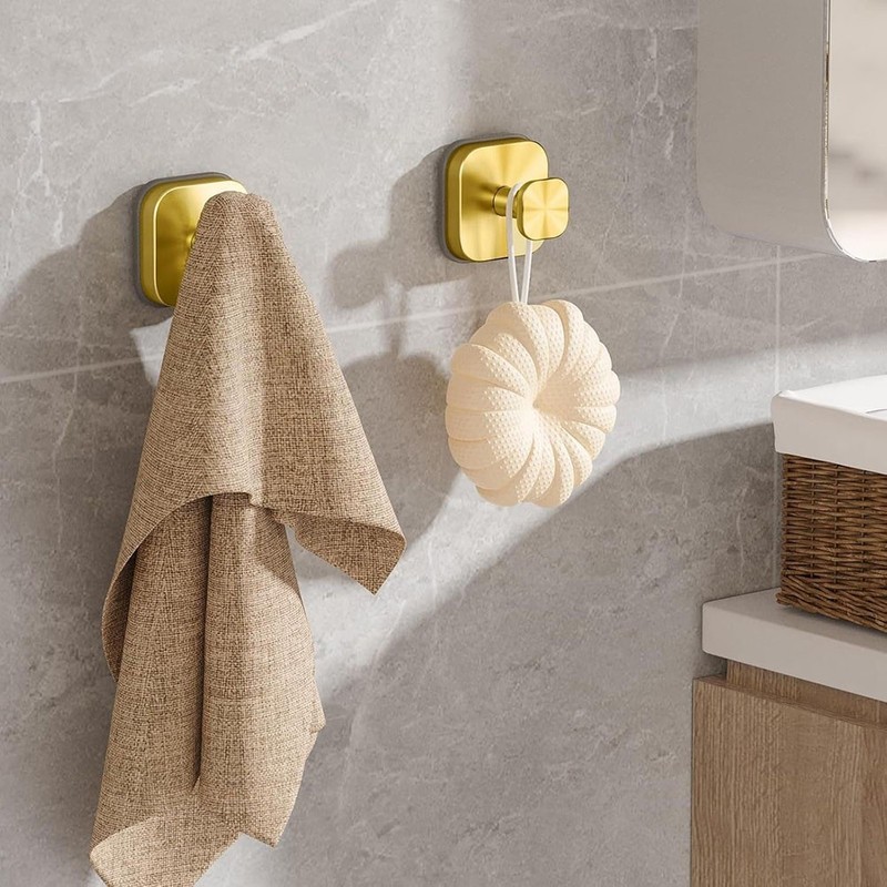 4 Pack Stainless Steel Suction Cup Hooks Heavy Duty No Drill Bathroom Towel Wall gallery
