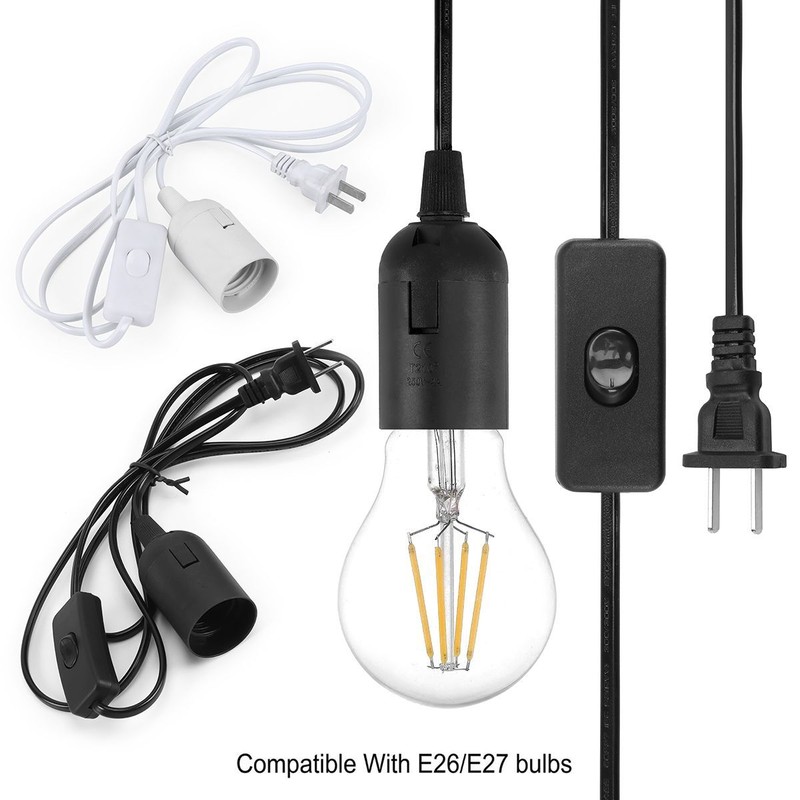 E26 E27 Light Bulb Socket Lamp Power Cord Wall Outlet Plug Adapter On/Off Switch gallery