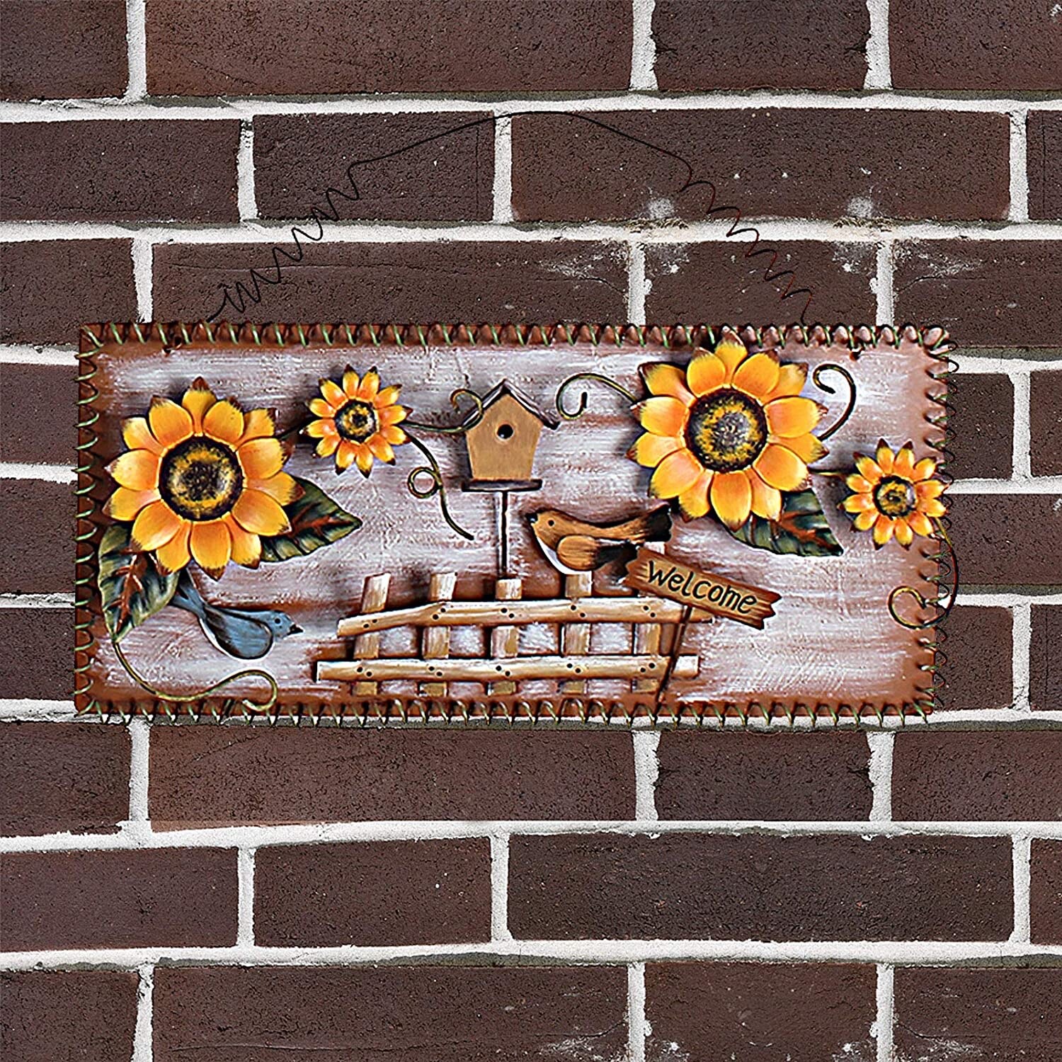 Vintage Sunflower Decor Welcome Sign for Front Door, Garden Themed Welcome Door gallery