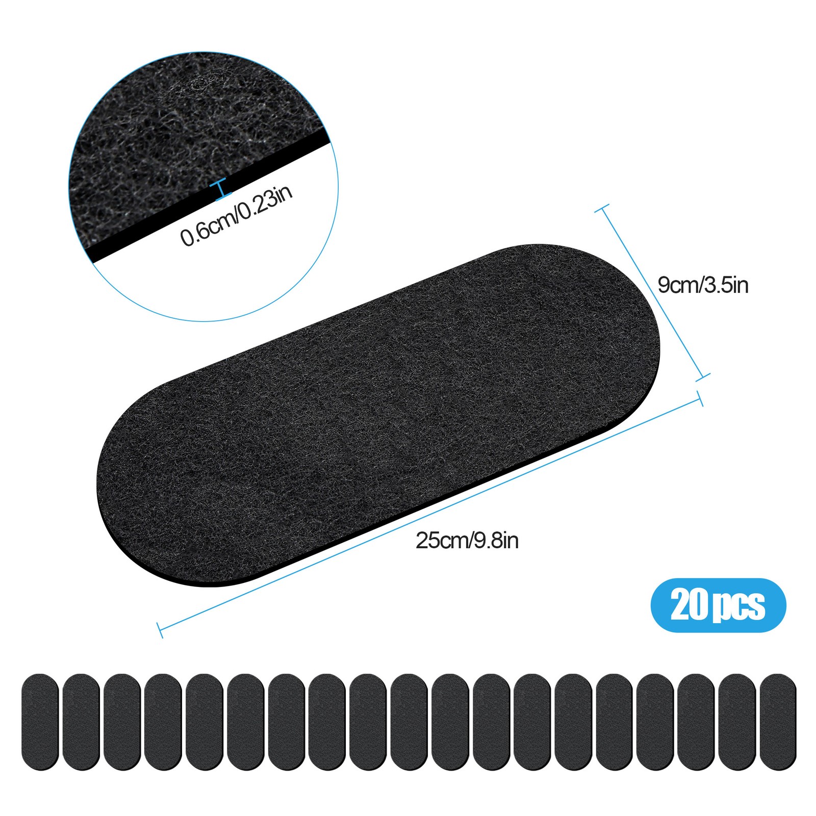 20 PCS Ceiling Fan Air Filter Pads Activated Charcoal Dust Pet Hair Pollen Trap gallery