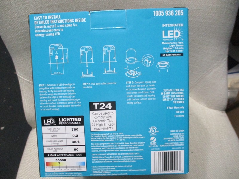 4 pack Ecosmart 65w 5” - 6" Downlight Dimmable Bright White Screw-in Base NEW gallery