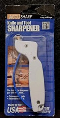 AccuSharp Knife and Tool Sharpener White Blue Commercial Grade Made in USA