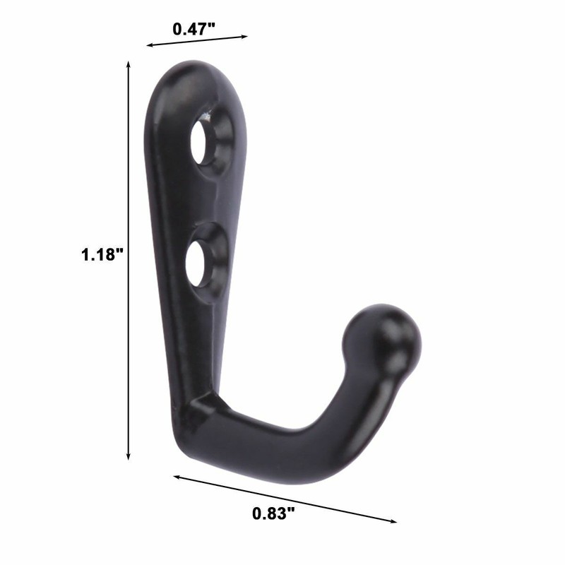 20 Pack Wall Mounted Hook Single Robe Coat Holder Key Hanger w/40 Pieces Screws gallery