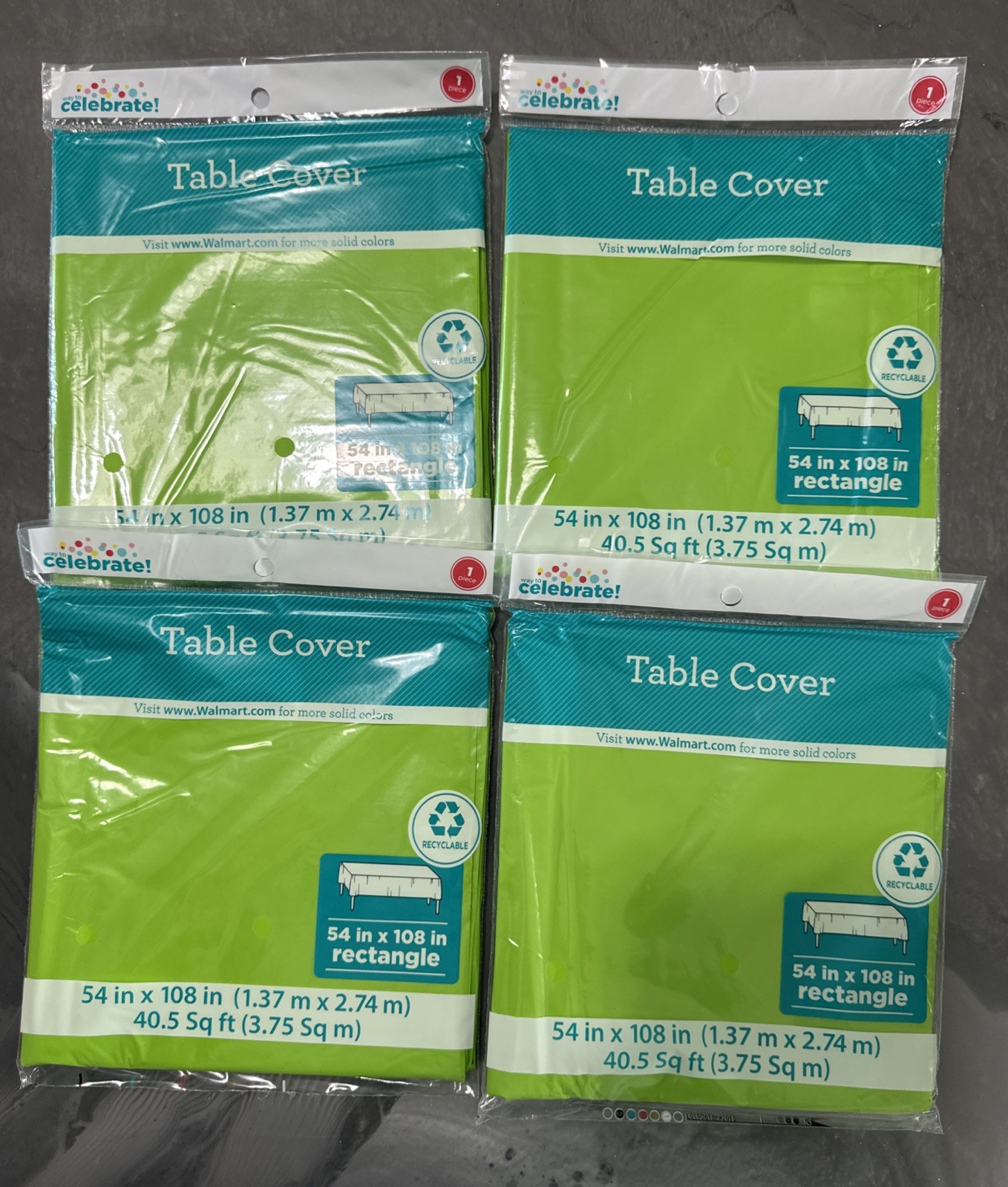 Set Of 4 Lime Green Rectangle Table Covers 54in X 108in gallery