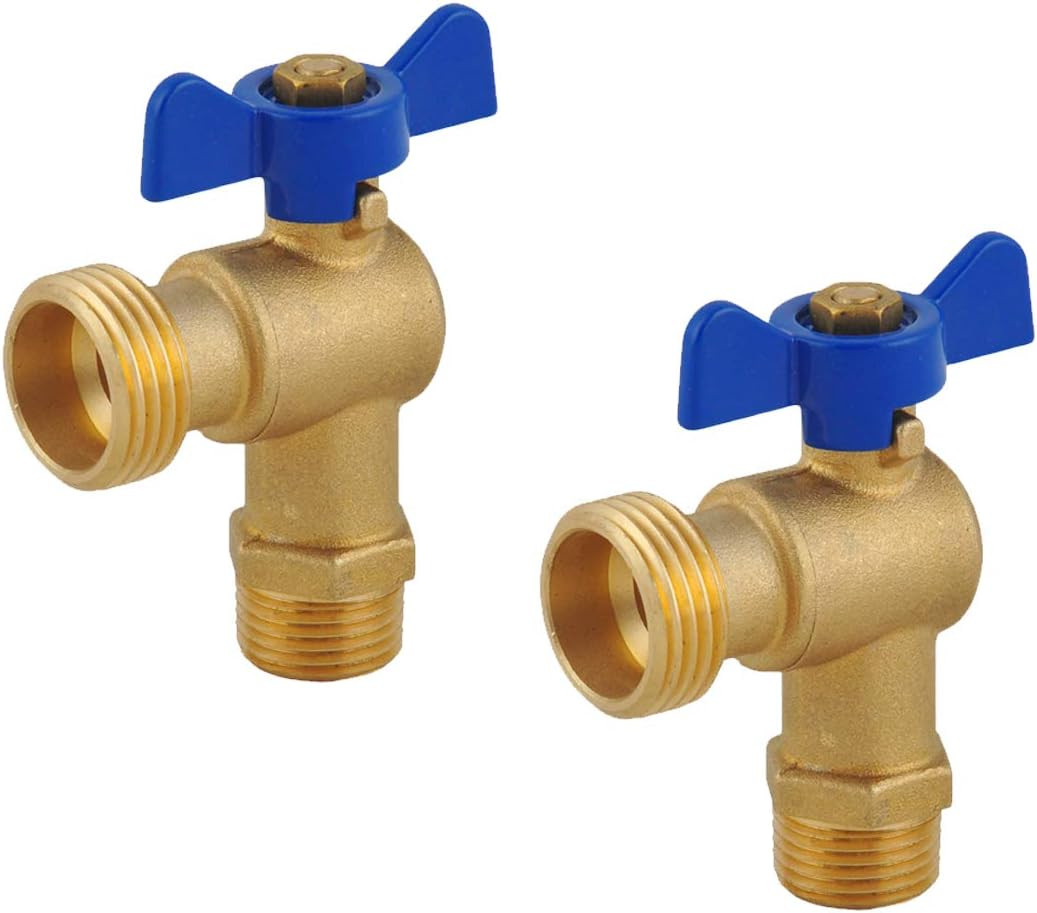 Valve- Brass Boiler Drain Valve, 1/2" MIP X 3/4" MHT Ball Valve, Low Lead (2-Pac gallery