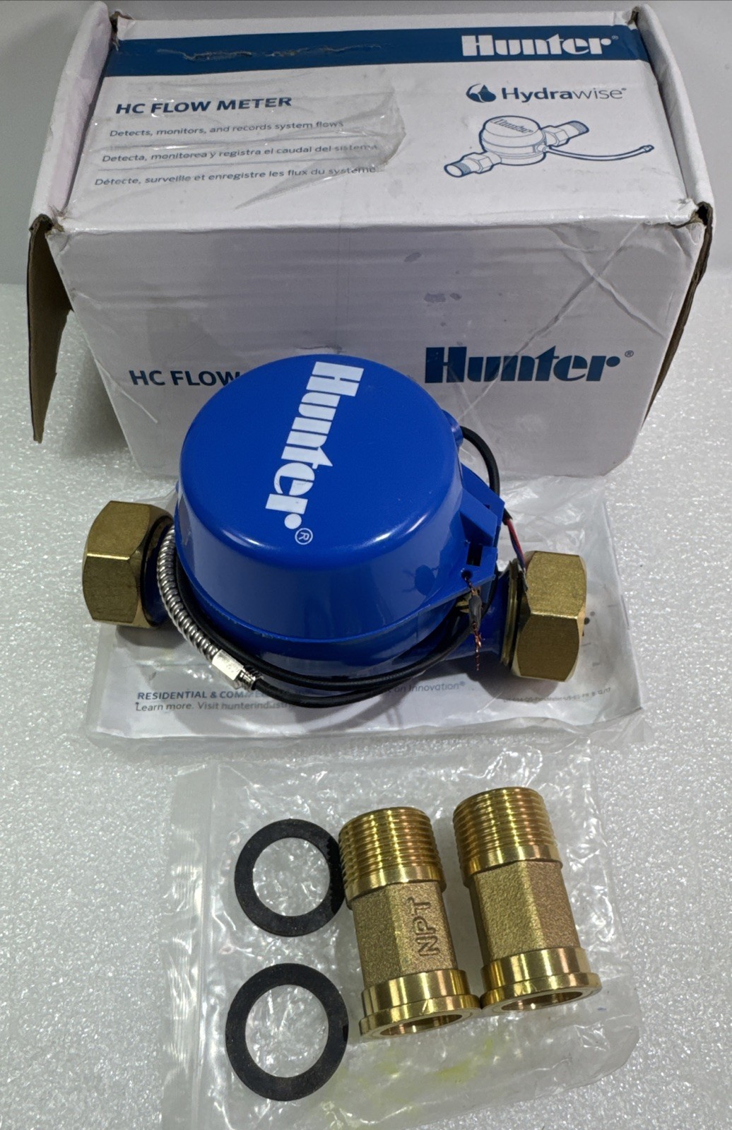 Hunter HC075FLOW 3/4 Inch Stainless Steel Flow Meter for Hydrawise HC Pro-HC HCC gallery