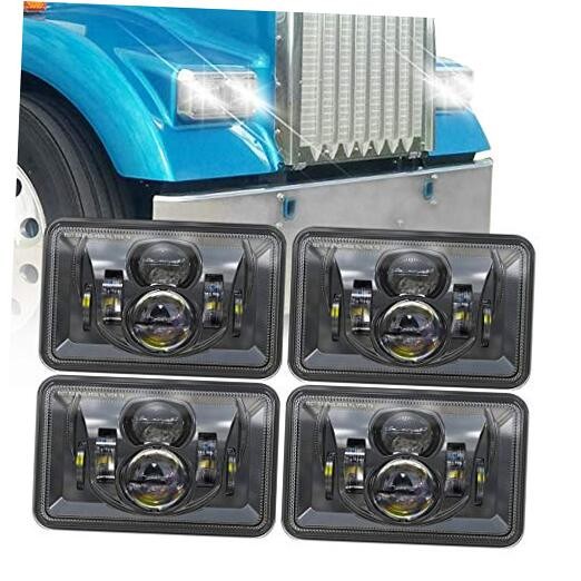 4x6 Inch LED Headlights 4 PCS 60W 14400LM DOT Approved, Replacement for Black gallery