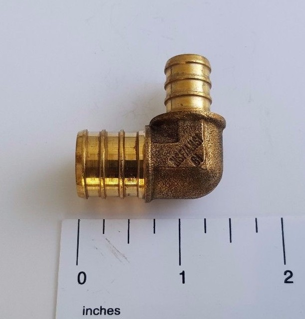 10 PIECES 3/4" PEX X 1/2" PEX REDUCING ELBOW BRASS CRIMP FITTINGS LEAD FREE gallery