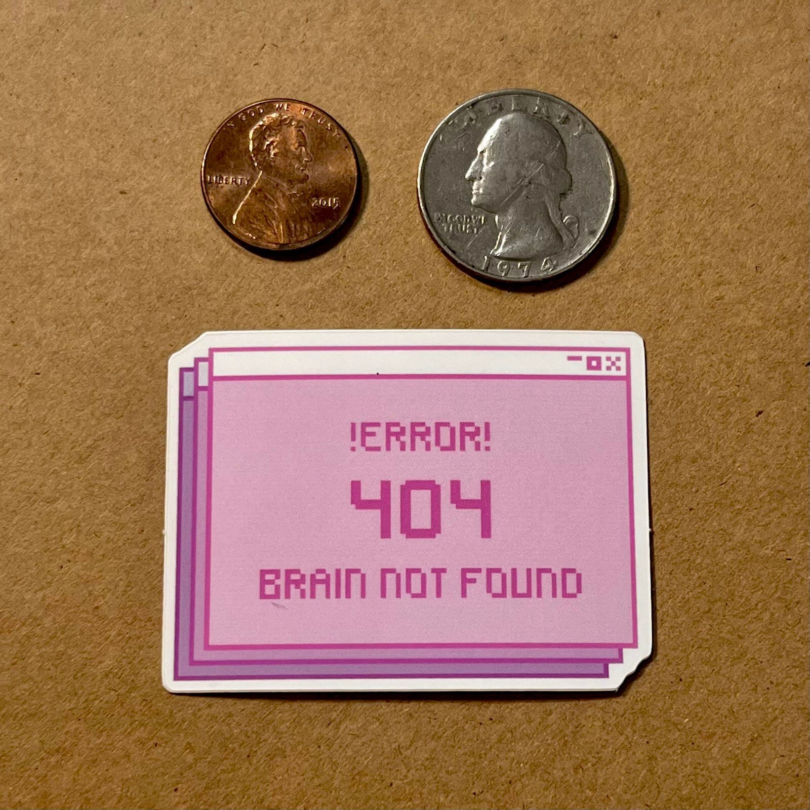 Error 404 Brain Not Found Sticker Waterproof Durable Matte Decal Hand-Drawn gallery