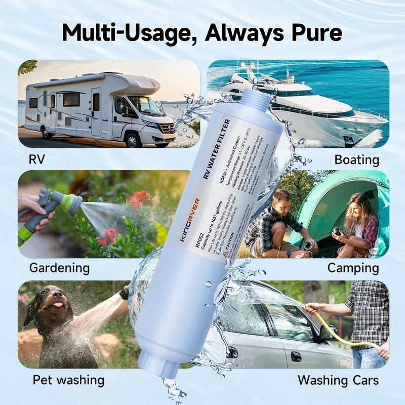 1 Pack Inline Water Filter with Hose Protector for 3/4" Garden Hose, RV, Camper gallery