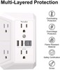 6 Outlet Surge Protector Wall Splitter 4 USB Ports 2 USB-C 1680J White gallery