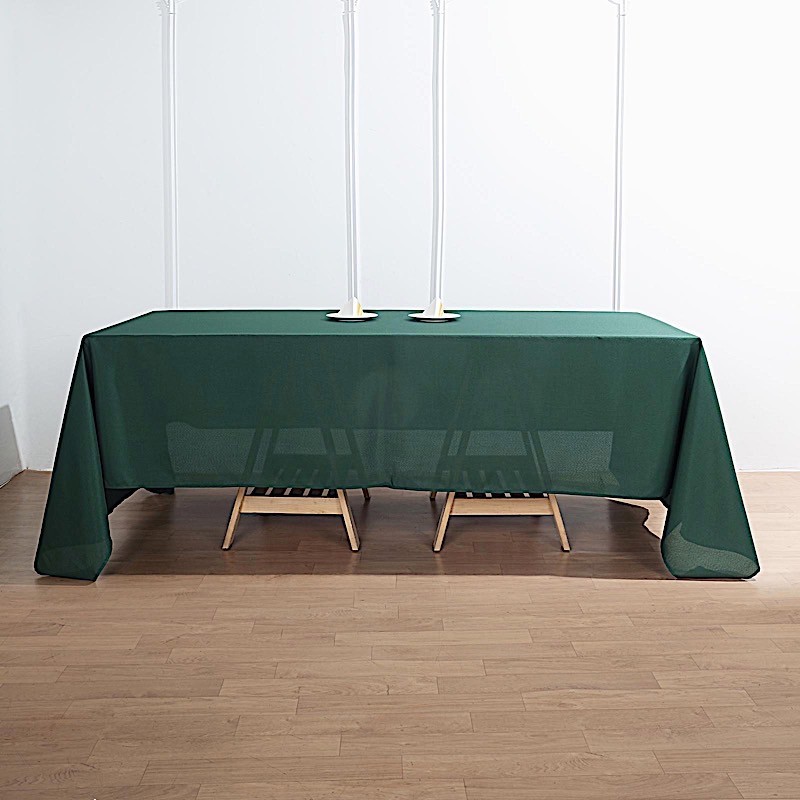 Hunter Green 72x120 RECTANGLE POLYESTER TABLECLOTH Home Catering Dinner Supplies gallery
