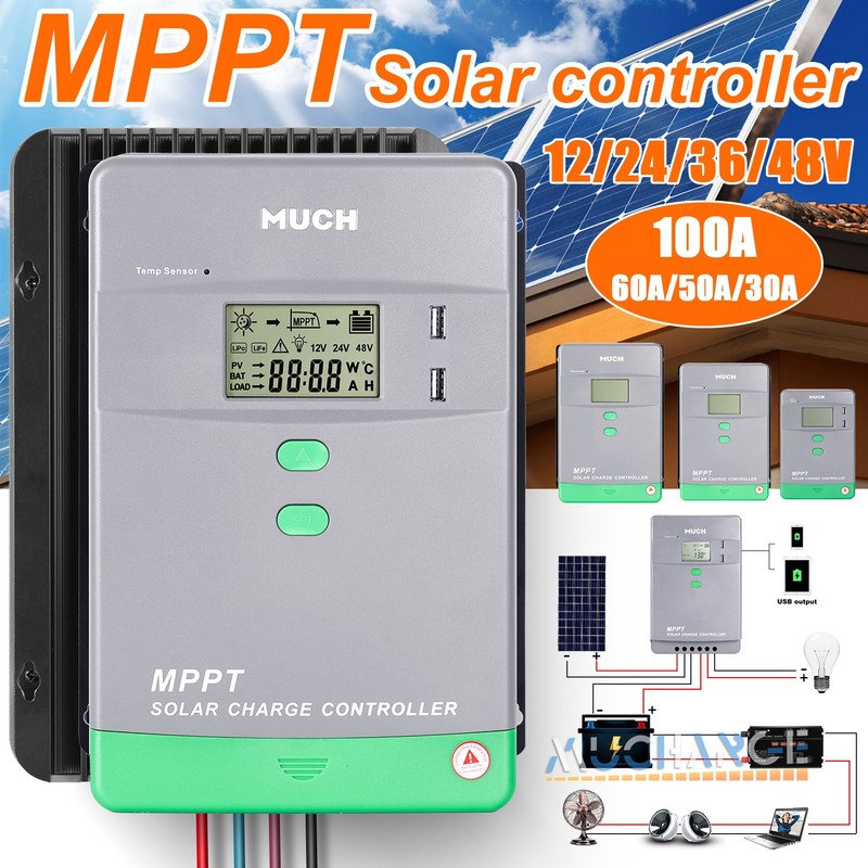 30A/50A/60A/100Amp MPPT Solar Charge Controller Solar Panel Battery Regulators gallery