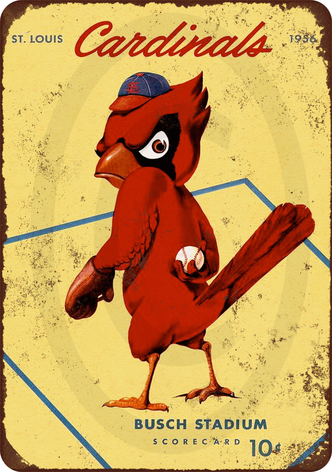 1956 St Louis cardinals Program AD Vintage Reproduction METAL SIGN 8 x 12 gallery